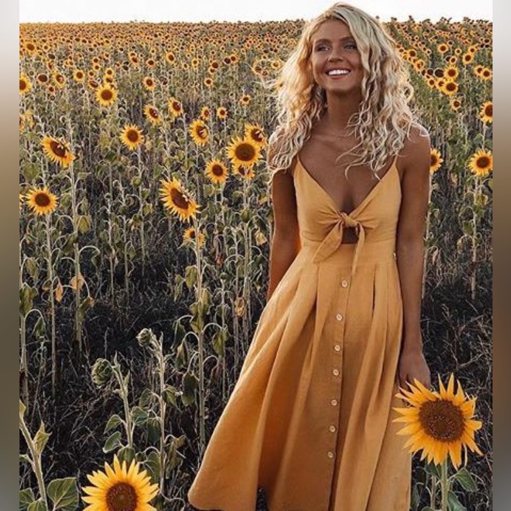 Hello Molly Moves and Motives Midi Dress Mustard